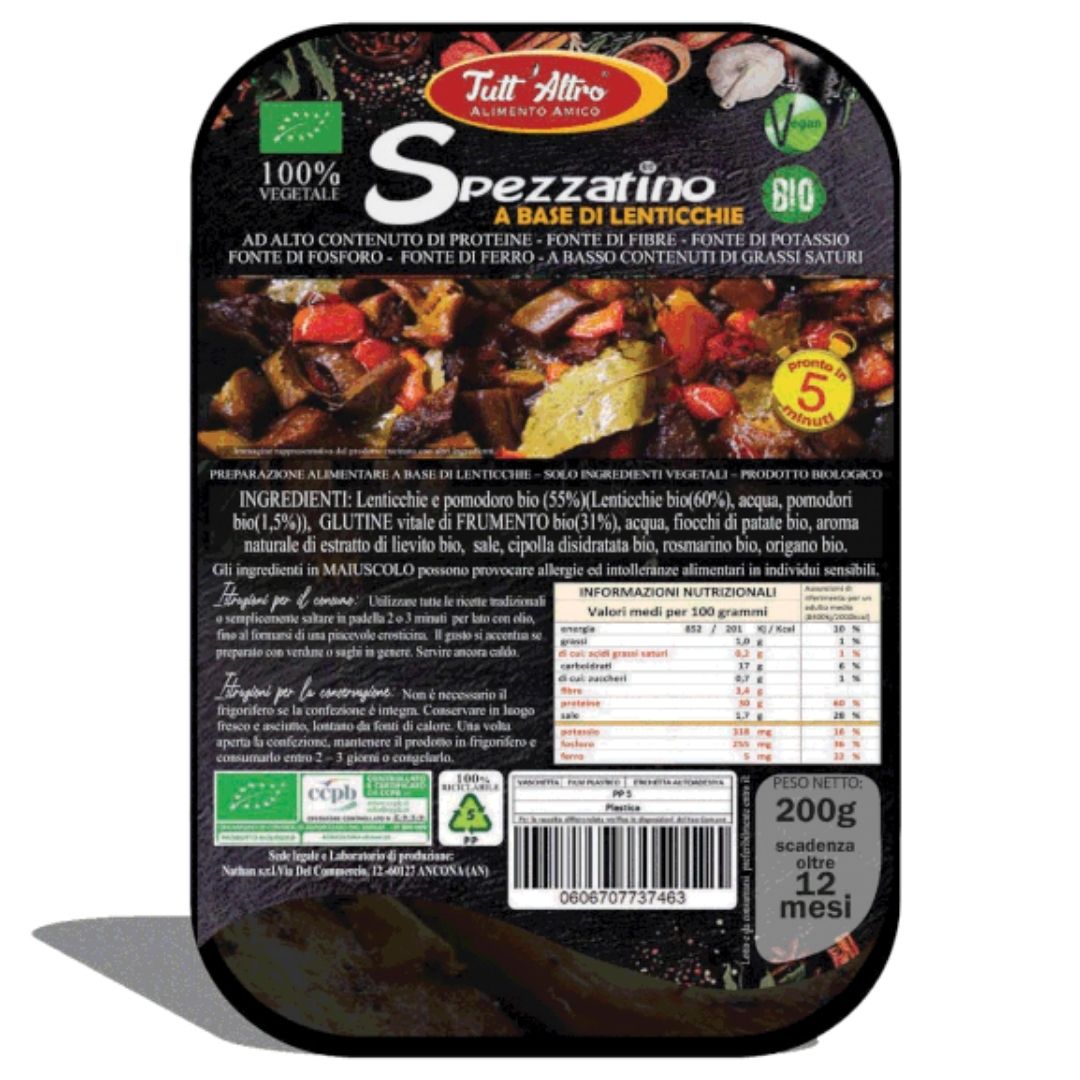 SPEZZATINO A BASE DI LENTICCHIE 200gr